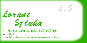 lorant szluka business card